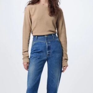 NWT Re/done sand color thermal long sleeve top size medium